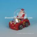 2016 new christmas snow globe,decorative resin car snow globe with santa figurine